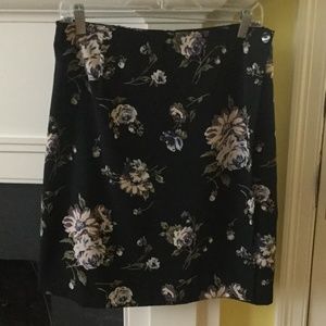 Vintage I.N. Studio Floral Wrap Skirt Black - Sz Medium